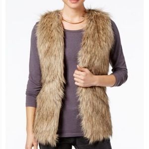 Hippie Rose Faux Fur Knit Vest